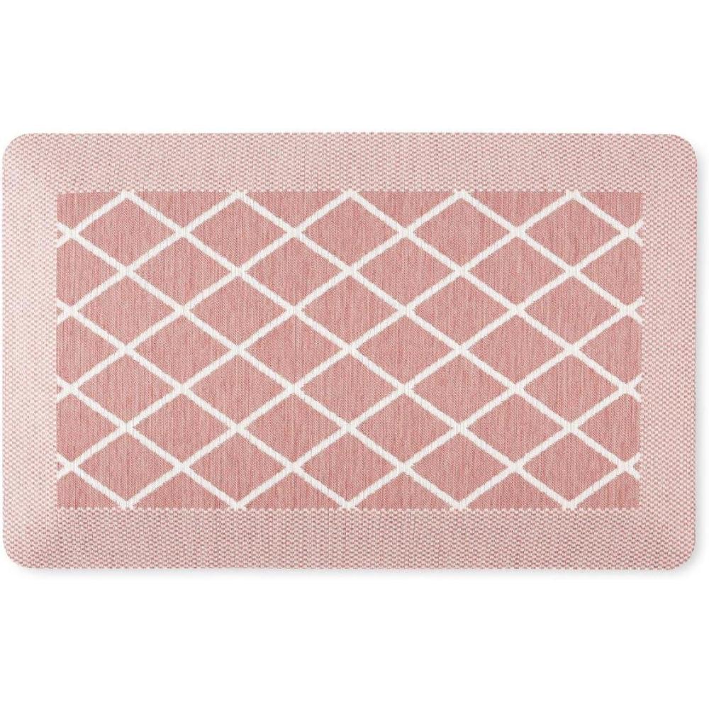 imageMartha Stewart Miles Modern Diamond AntiFatigue AirInfused Kitchen Mat Spice Red 196quotx32quotSpice Red