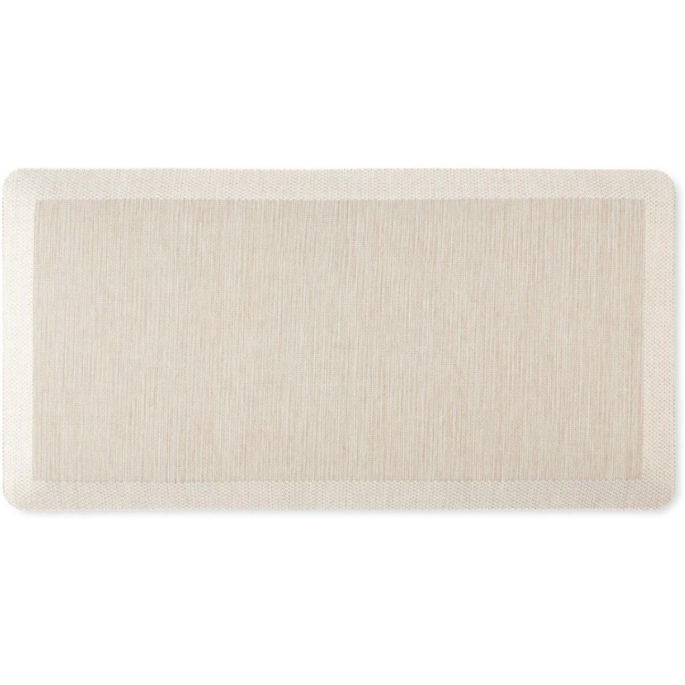 imageMartha Stewart Mira Modern Heathered AntiFatigue AirInfused Kitchen Mat Beige 196quotx39quot