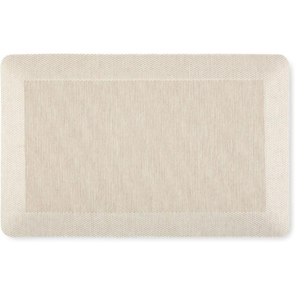 imageMartha Stewart Mira Modern Heathered AntiFatigue AirInfused Kitchen Mat Coffee Brown 196quotx32quotBeige