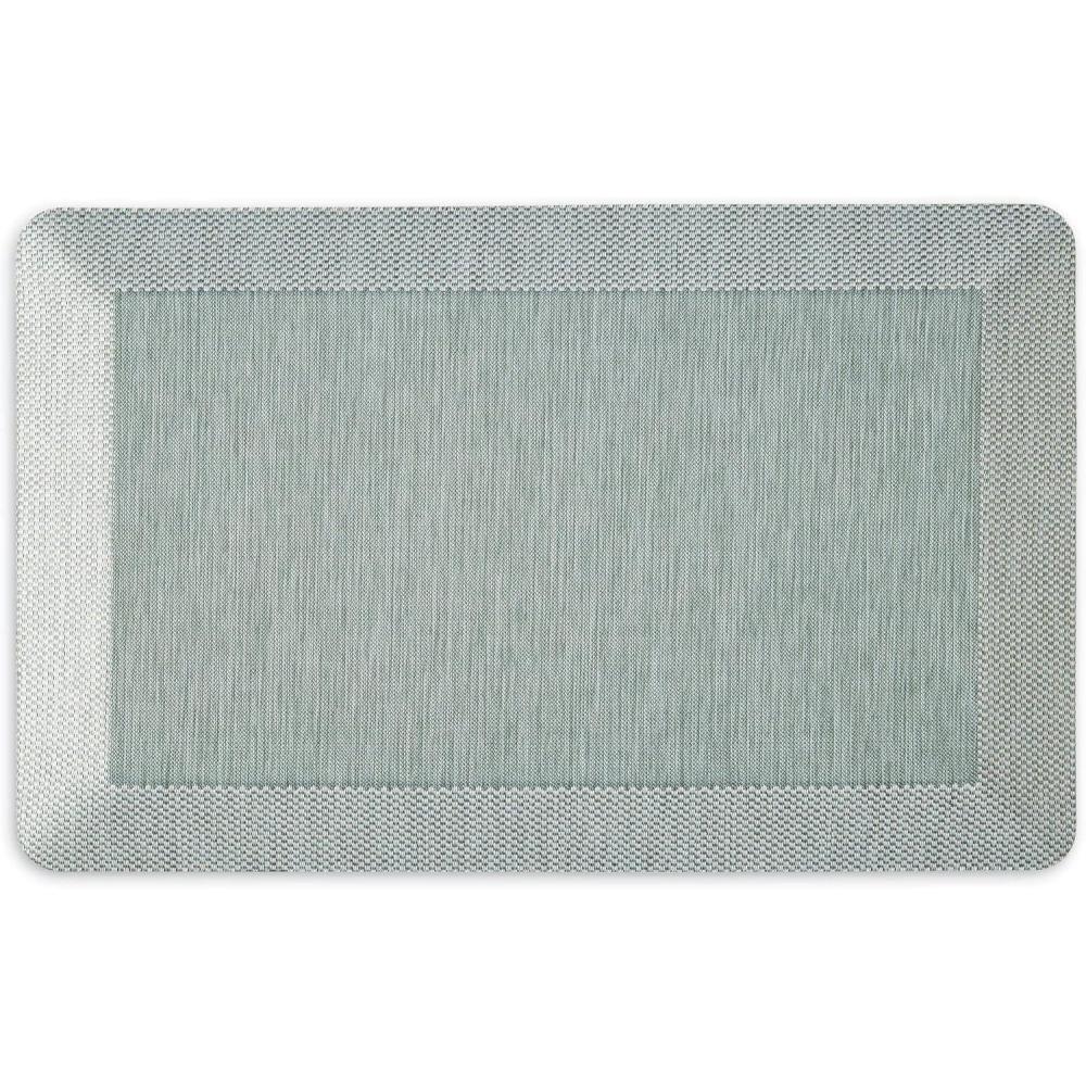 imageMartha Stewart Mira Modern Heathered AntiFatigue AirInfused Kitchen Mat Coffee Brown 196quotx32quotMint Green