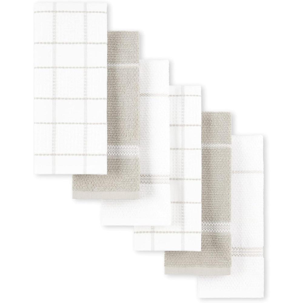 imageMartha Stewart Modern Waffle Kitchen Towel Set 6Pack Aqua Blue 16quotx28quotLinen