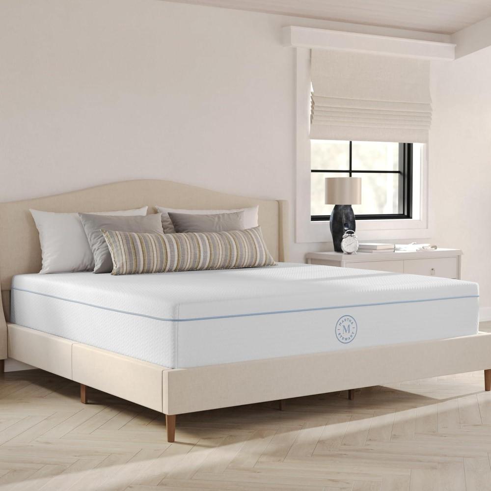 imageMartha Stewart SleepComplete Twin Mattress in a Box Medium 5Layer Cooling Gel and Green Tea Memory Foam Mattress Recycled Removable Jacquard Cover 12quot WhiteKing