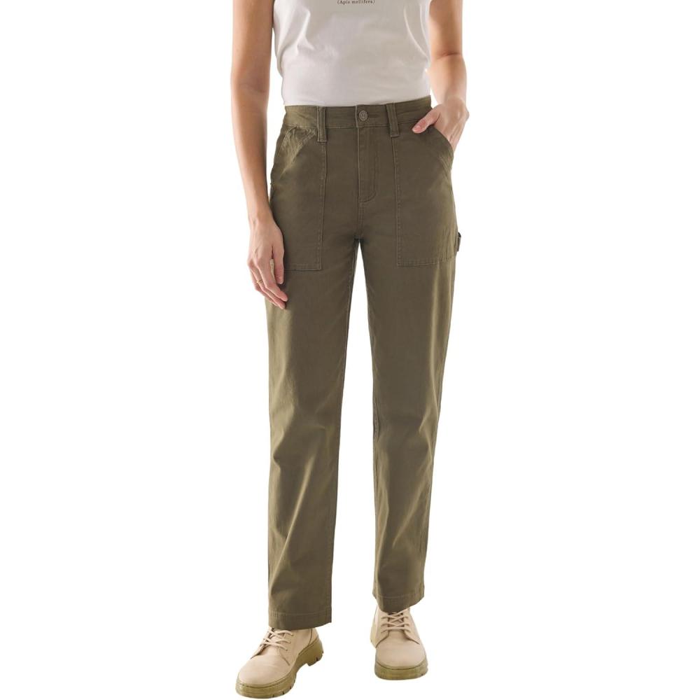 imageMartha Stewart Womens Garden Straight Leg Work Pant Stretch Utility Trousers Outdoor BottomsKalamata