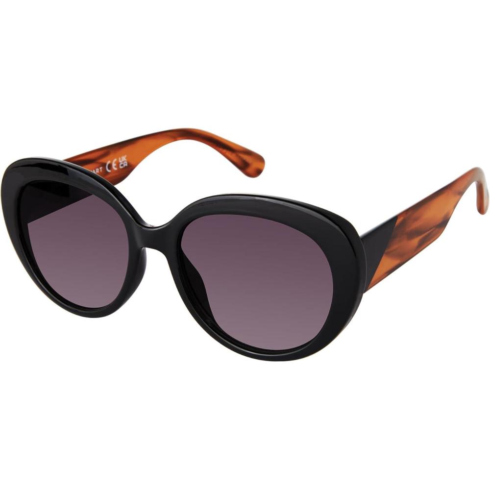 imageMartha Stewart Womens Ms193 Retro Modern Uv400 Protective Oval SunglassesTimeless Gifts for Her 537mmBlack Wood