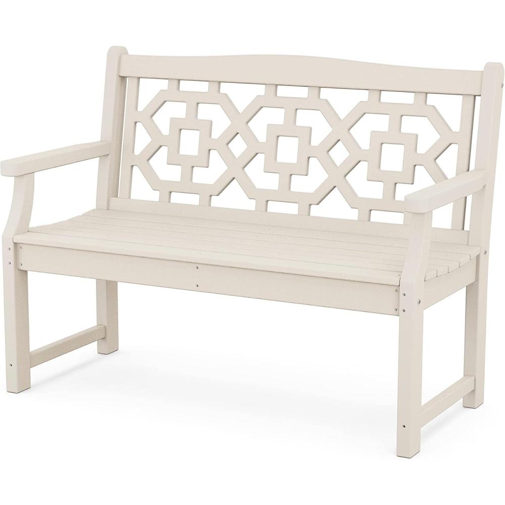 imageMartha Stewart by POLYWOOD Chinoiserie 48 Garden Bench in WhiteSand