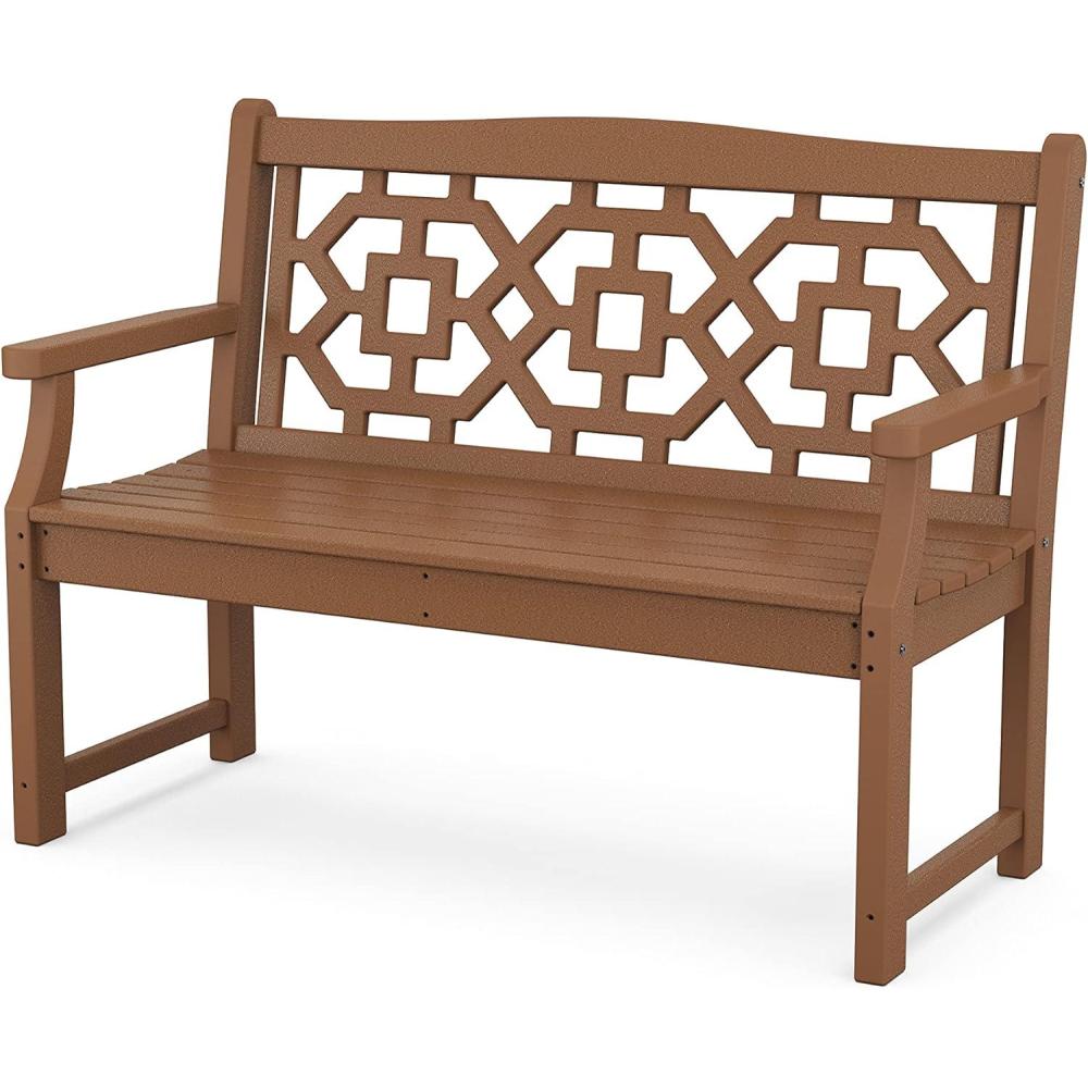 imageMartha Stewart by POLYWOOD Chinoiserie 48 Garden Bench in WhiteTeak