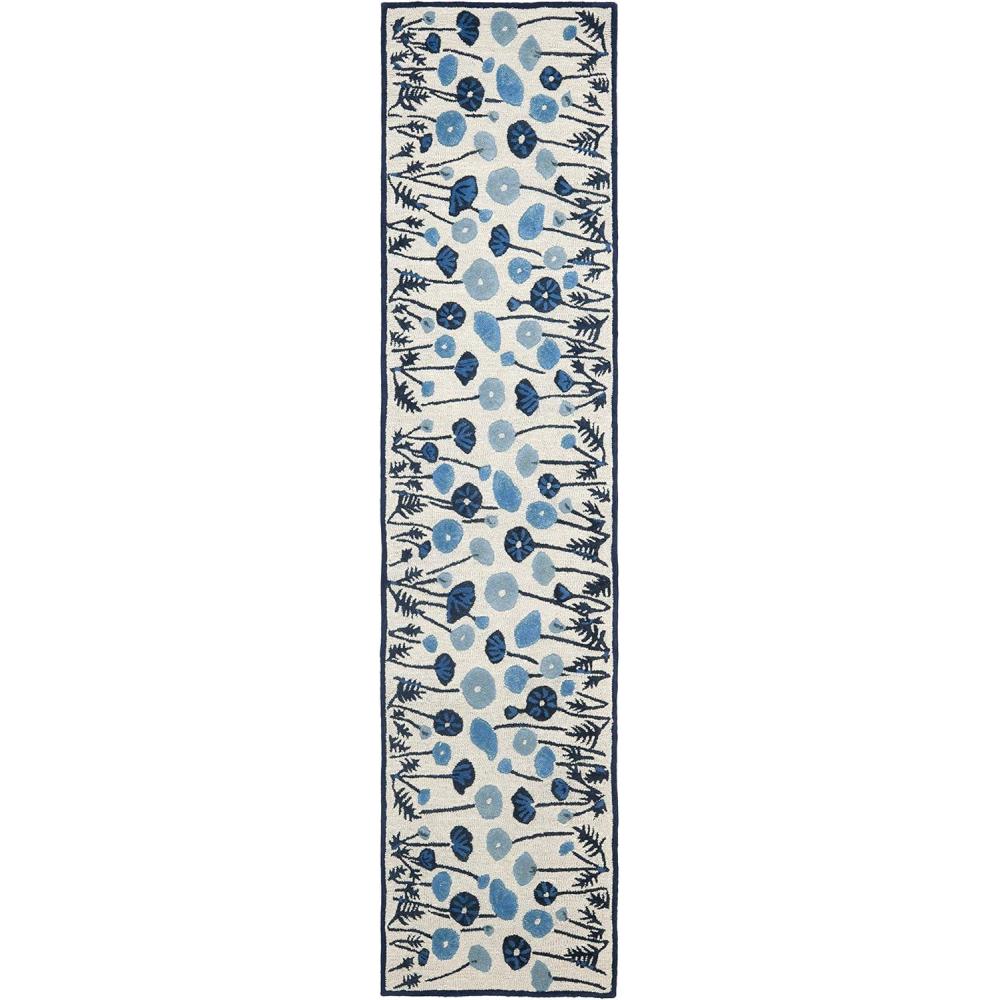 imageMartha Stewart x SAFAVIEH Area Rug Collection  4 x 6 Cayenne Red Handmade Wool ampamp Viscose Ideal for Living Room Foyer Bedroom Accent Space MSR3627BAzurite Blue
