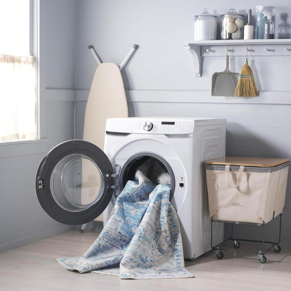 imageMartha Stewart x SAFAVIEH Machine Washable Area Rug Collection  5 x 8 Rust ampamp Blue Slip Resistant ampamp Easy Cleaning Ideal for Ideal for Living Room Bedroom Dining Space MSRW113QGreyTurquoise