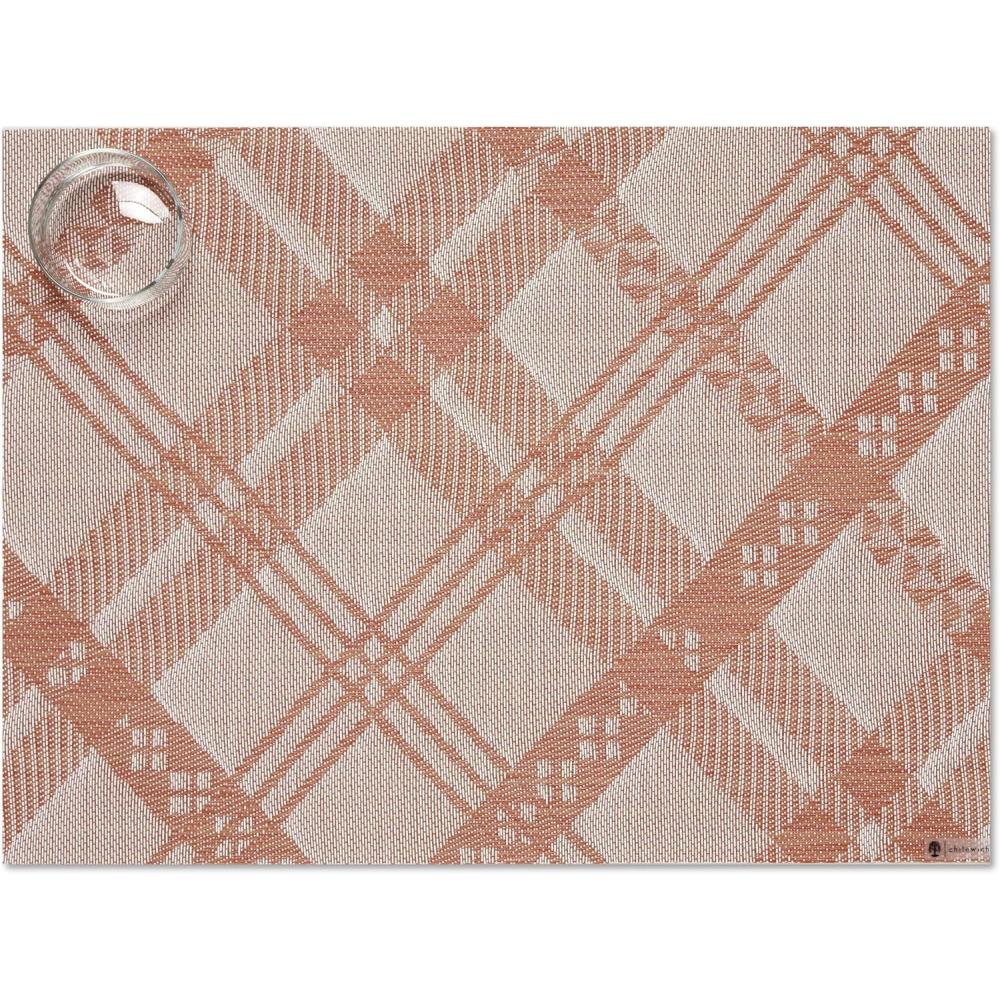 imageMartha by Martha Stewart Chilewich Ribbons Placemats in Burnt Coral Set of 4 Easy Care Woven Tabletop Textiles IndoorOutdoor 185quot x 135quot RectangleBurnt Coral