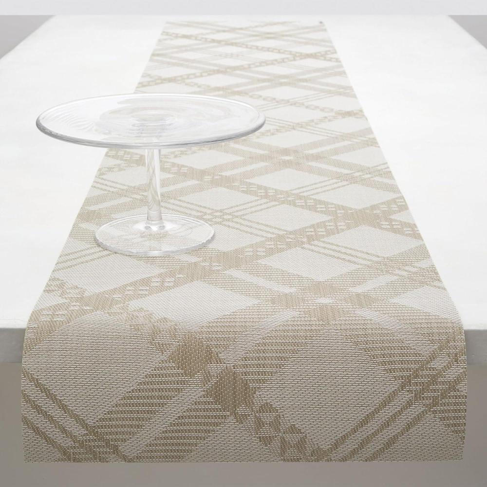 imageMartha by Martha Stewart  Chilewich Ribbons Table Runner in Wheat  Easy Care Woven Textile  IndoorOutdoor  StainFade Resistant  14quot x 72quotFlax