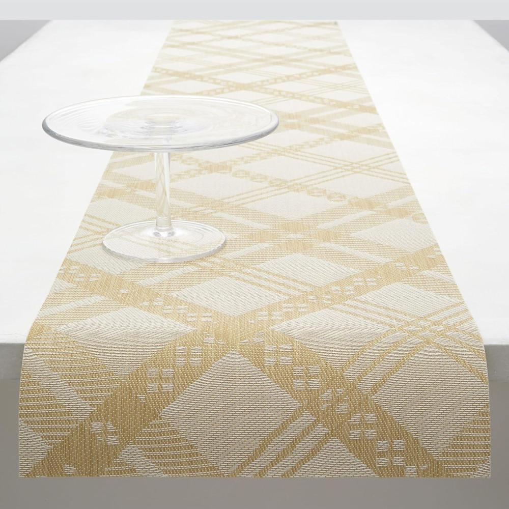 imageMartha by Martha Stewart  Chilewich Ribbons Table Runner in Wheat  Easy Care Woven Textile  IndoorOutdoor  StainFade Resistant  14quot x 72quotWheat