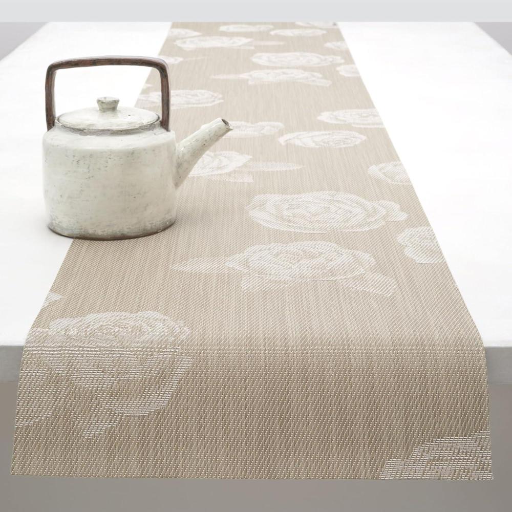imageMartha by Martha Stewart Chilewich Rosette 14x72 Table Runner in Burnt CoralFlax
