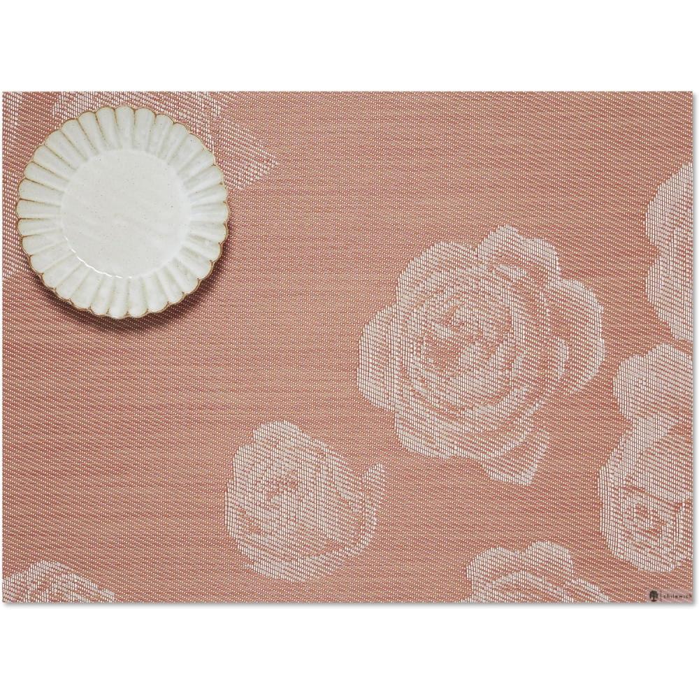 imageMartha by Martha Stewart  Chilewich Rosette Placemats in Burnt Coral  Set of 4  Easy Care Woven Tabletop Textiles  IndoorOutdoor  185quot x 135quot RectangleBurnt Coral