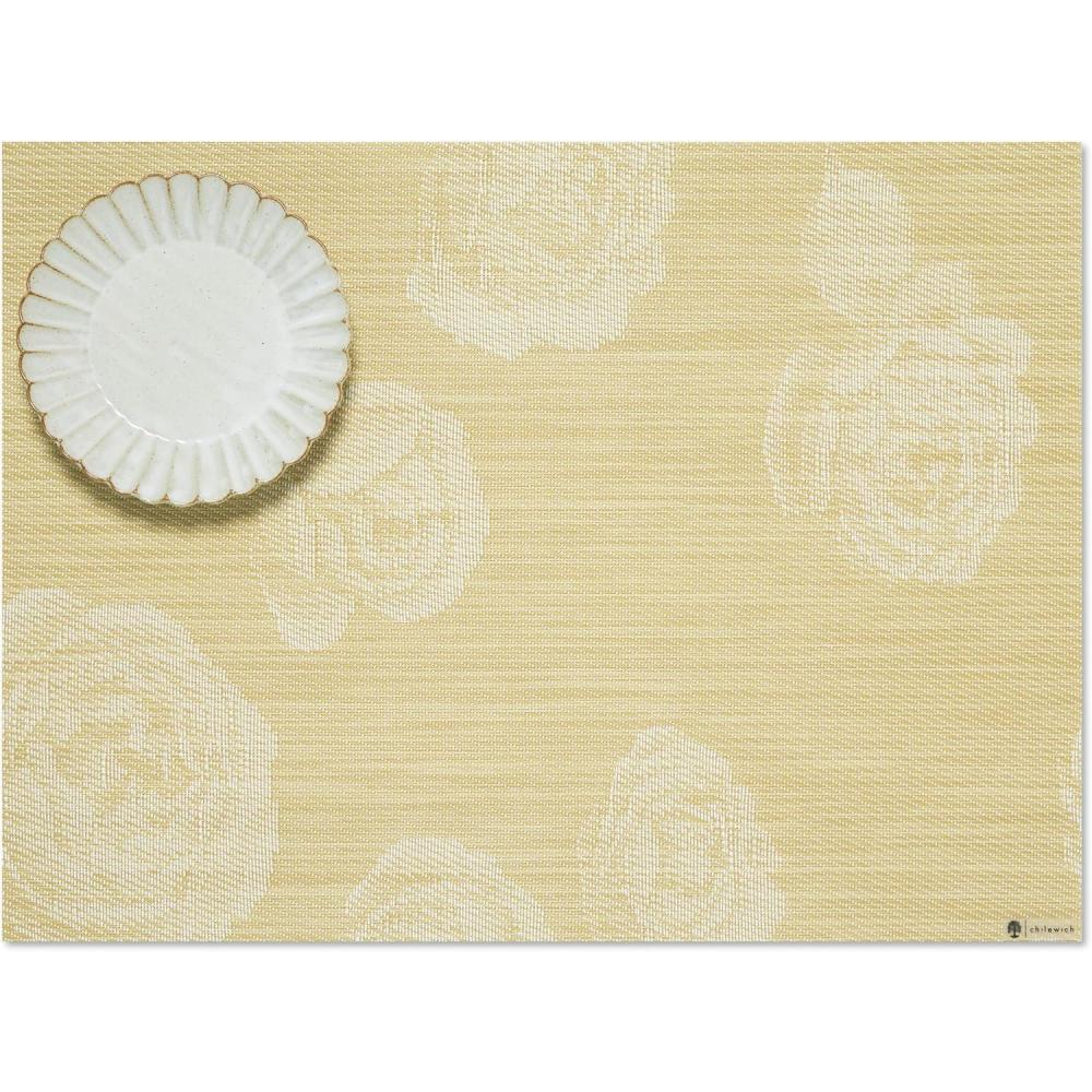 imageMartha by Martha Stewart Chilewich Rosette Placemats in Burnt Coral Set of 4 Easy Care Woven Tabletop Textiles IndoorOutdoor 185quot x 135quot RectangleWheat