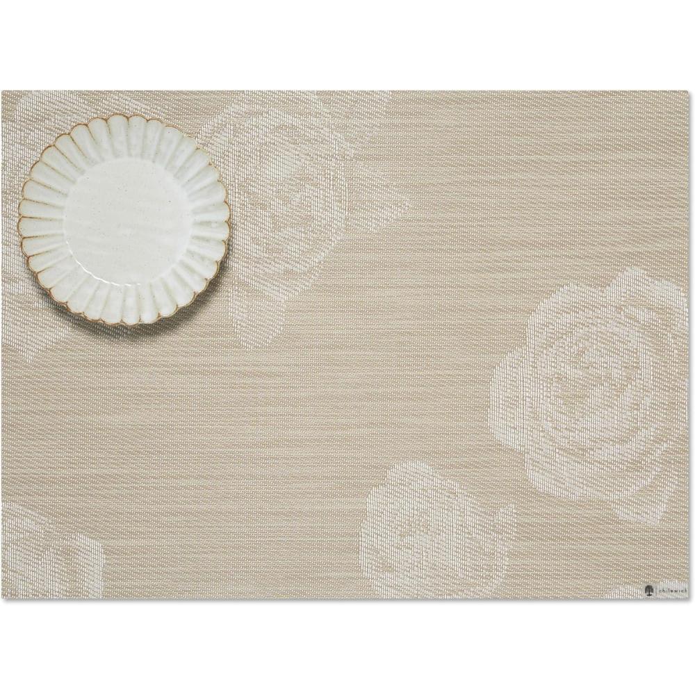 imageMartha by Martha Stewart  Chilewich Rosette Placemats in Burnt Coral  Set of 4  Easy Care Woven Tabletop Textiles  IndoorOutdoor  185quot x 135quot RectangleFlax