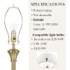 Hampton Hill Classic Floor Lamp for Bedroom, Traditional Standing Lamp for Living Room, Off-White Empire Shade, Polarized Plug, Clear Cable, Tall Iron Frame, Office Room Lamp-Antique Brass Aelorian