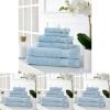 MARTHA STEWART 100% Cotton Bath Towels Set Of 6 Piece, 2 Bath Towels, 2 Hand Towels, 2 Washcloths, Quick Dry Towels, Soft & Absorbent, Bathroom Essentials, Light Gray(Spa Blue)