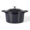 MARTHA STEWART Gatwick 7-Quart Enamel Cast Iron Dutch Oven – Martha Blue – Heavy-Duty Dutch Oven for Slow Cooking, Braising & Baking(Navy Blue)