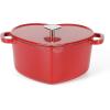 MARTHA STEWART Gatwick 7-Quart Enamel Cast Iron Dutch Oven – Martha Blue – Heavy-Duty Dutch Oven for Slow Cooking, Braising & Baking(Red (Heart Shaped))