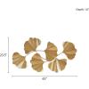 Madison Park Wall Art Living Room Décor Faye Metal Foil Ginkgo Leaf Large Home Accent Modern Inspired Dining, Bathroom Decoration Ready to Hang Ornament for Bedroom, 43″W x 23.5″H x 1.6″D, Gold