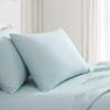 Martha Stewart – Full Size Sheets Set, Crisp & Tailored Cooling Sheets w/a Naturally Smooth Cotton Percale Lightweight Feel – Bed Sheets with Matching Pillowcases & Fitted Sheet (Skylands Solid Blue)(Skylands Solid Blue)