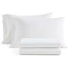 Martha Stewart – Full Size Sheets Set, Crisp & Tailored Cooling Sheets w/a Naturally Smooth Cotton Percale Lightweight Feel – Bed Sheets with Matching Pillowcases & Fitted Sheet (Skylands Solid Blue)(Skylands Solid White)