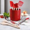 Martha Stewart 10 Piece Tools and Gadget Set W/Ceramic Crock – Martha Blue(Red)