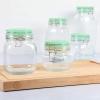 Martha Stewart 5 Piece Glass Canister Set W/Greeen Lids