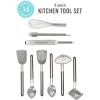 Martha Stewart 9-Piece Stainless Steel Kitchen Gadget & Tool Set – Prep and Serve Utensils, Durable & Rust-Resistant, Dishwasher Safe Cooking Accessories(Bar Tool Set)