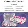 Martha Stewart Casserole Carrier for Hot or Cold Food, Fits 11.5” x 16.5” Dish, Insulated Food Carrier for Picnics, Cookouts, and Potlucks (Ornaments)