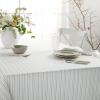 Martha Stewart Daisy Stripe Tablecloth Single Pack, Beige/Brown, 60″x84″(Linen)