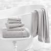 Martha Stewart Egyptian Cotton Bath Towels Set – 6 Piece, 2 Bath Towels – 2 Hand Towels – 2 Washcloths, Absorbent Bathroom Towels, Bathroom Essentials, Butter(Light Gray)