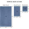 Martha Stewart Egyptian Cotton Bath Towels Set – 6 Piece, 2 Bath Towels – 2 Hand Towels – 2 Washcloths, Absorbent Bathroom Towels, Bathroom Essentials, Butter(Textured Blue)