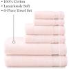 Martha Stewart Egyptian Cotton Bath Towels Set – 6 Piece, 2 Bath Towels – 2 Hand Towels – 2 Washcloths, Absorbent Bathroom Towels, Bathroom Essentials, Butter(X Blush Pink)