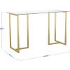 Martha Stewart Eli Home Office Desk with Glass Top and Steel Frame, Polished Brass(Clear Top/Polished Brass Frame)