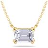 Martha Stewart Emerald Cut Lab Grown Diamond Solitaire Necklace in 14 Karat Gold, Lab Grown Diamond Necklace(yellow-gold)