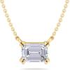 Martha Stewart Emerald Cut Lab Grown Diamond Solitaire Necklace in 14 Karat Gold, Lab Grown Diamond Necklace(yellow-gold)