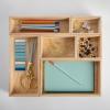 Martha Stewart Enzo Wooden Desk Drawer Organizer Set, Paulownia Wood Organizers in Various Sizes, 6 Piece, Light Natural(Light Natural)