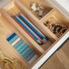 Martha Stewart Enzo Wooden Desk Drawer Organizer Set, Paulownia Wood Organizers in Various Sizes, 6 Piece, Light Natural(Light Natural)
