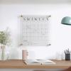 Martha Stewart Grayson Acrylic Wall Calendar and Notes Board with Dry Erase Marker, Clear with Black Print, Set of 2(Clear/Black)