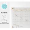 Martha Stewart Grayson Acrylic Wall Calendar and Notes Board with Dry Erase Marker, Clear with Black Print, Set of 2(Clear/Gold)