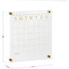 Martha Stewart Grayson Acrylic Wall Calendar and Notes Board with Dry Erase Marker, Clear with Black Print, Set of 2(Clear/Gold)