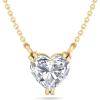 Martha Stewart Heart Shape Lab Grown Diamond Solitaire Necklace in 14 Karat Gold, Lab Grown Diamond Necklace(yellow-gold)