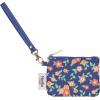 Martha Stewart ID Zipper Wallet with Wristlet for Women, Cute Badge Holder for Teacher/Nurse (Floral Deep Ultramarine)