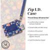 Martha Stewart ID Zipper Wallet with Wristlet for Women, Cute Badge Holder for Teacher/Nurse (Floral Deep Ultramarine)