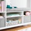 Martha Stewart Kids’ Jr. Reading Nook with Bins – Linen White: Kids Wood Bookshelf and Storage Bench with Open Shelves and Canvas Storage Bins for Toys, Games, and Books | Toddler Room Furniture