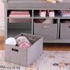 Martha Stewart Kids’ Storage Bench – Linen White: Wooden Toy and Book Organizer with Shelves, Built-in Cushion and Fabric Bins for Playroom and Bedroom(Grey)
