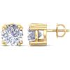 Martha Stewart Lab Grown Diamond Stud Earrings in 14 Karat Gold, Lab Grown Diamond Earrings for Women(yellow-gold)