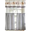 Martha Stewart Lemons 3-Piece Window Curtain Valance and Tiers Set, Yellow(Blue)