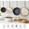 Martha Stewart Lockton Premium Nonstick 10 Piece Enamel Heavy Gauge Aluminum Pots and Pans Cookware Set – Martha Blue(Linen)